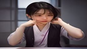 云开体育赛事运营总监林晓雯，在赛事现场身着专业服装统筹指挥的工作照，背景为热闹的体育馆